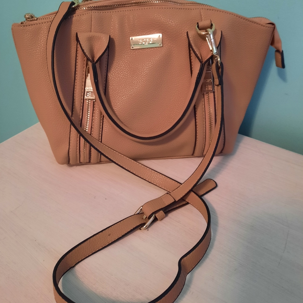 BCBG Paris Camel & Gold Satchel